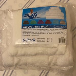 New set of white bath towels 6 pieces My Pillow